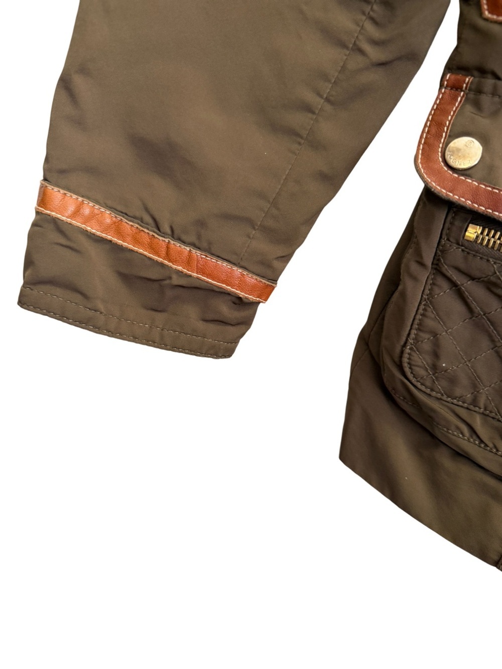 Vintage Bogner Utility Field Jacket Brown Leather Trim Safari Jacket Est Medium - Picture 8 of 14
